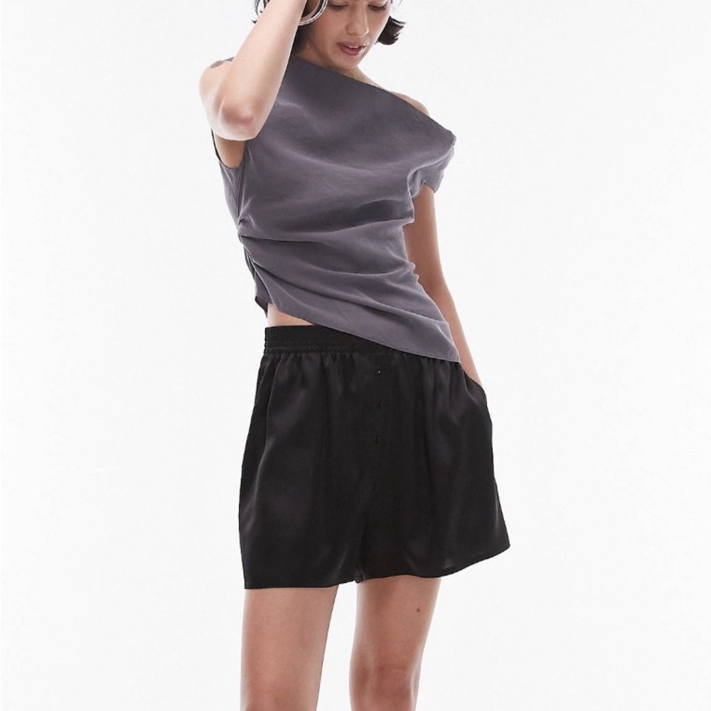 Top Shop Asymmetric Top - Gray - US 6